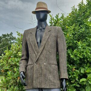 Raffinati Men's Vintage Brown Double Breasted Luxury Blazer
